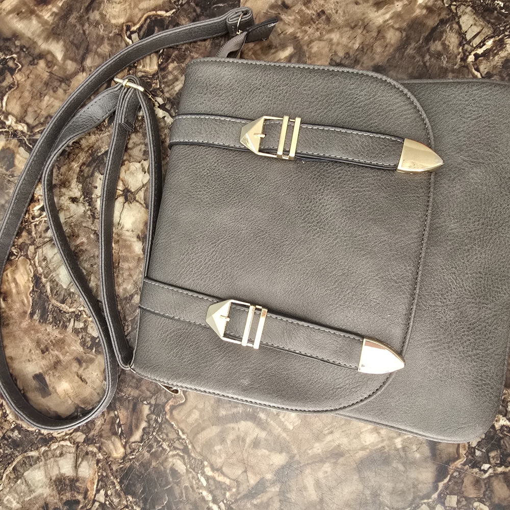 Elegant Gray Crossbody Bag